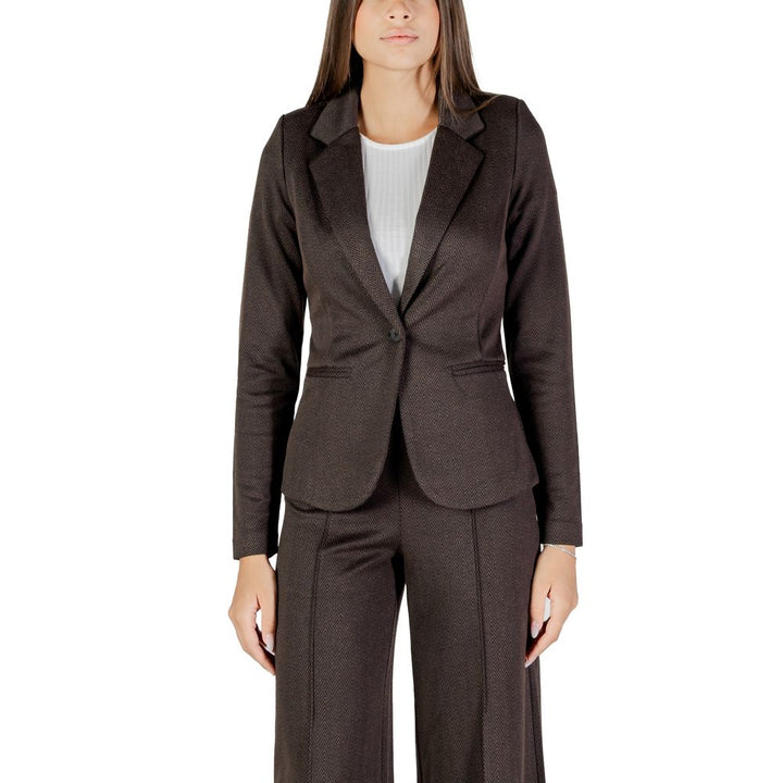 ICHI Brown Polyester Blazer