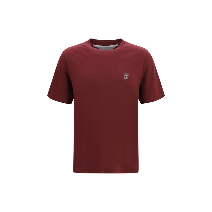 Brunello Cucinelli Bordeaux Cotton T-Shirt