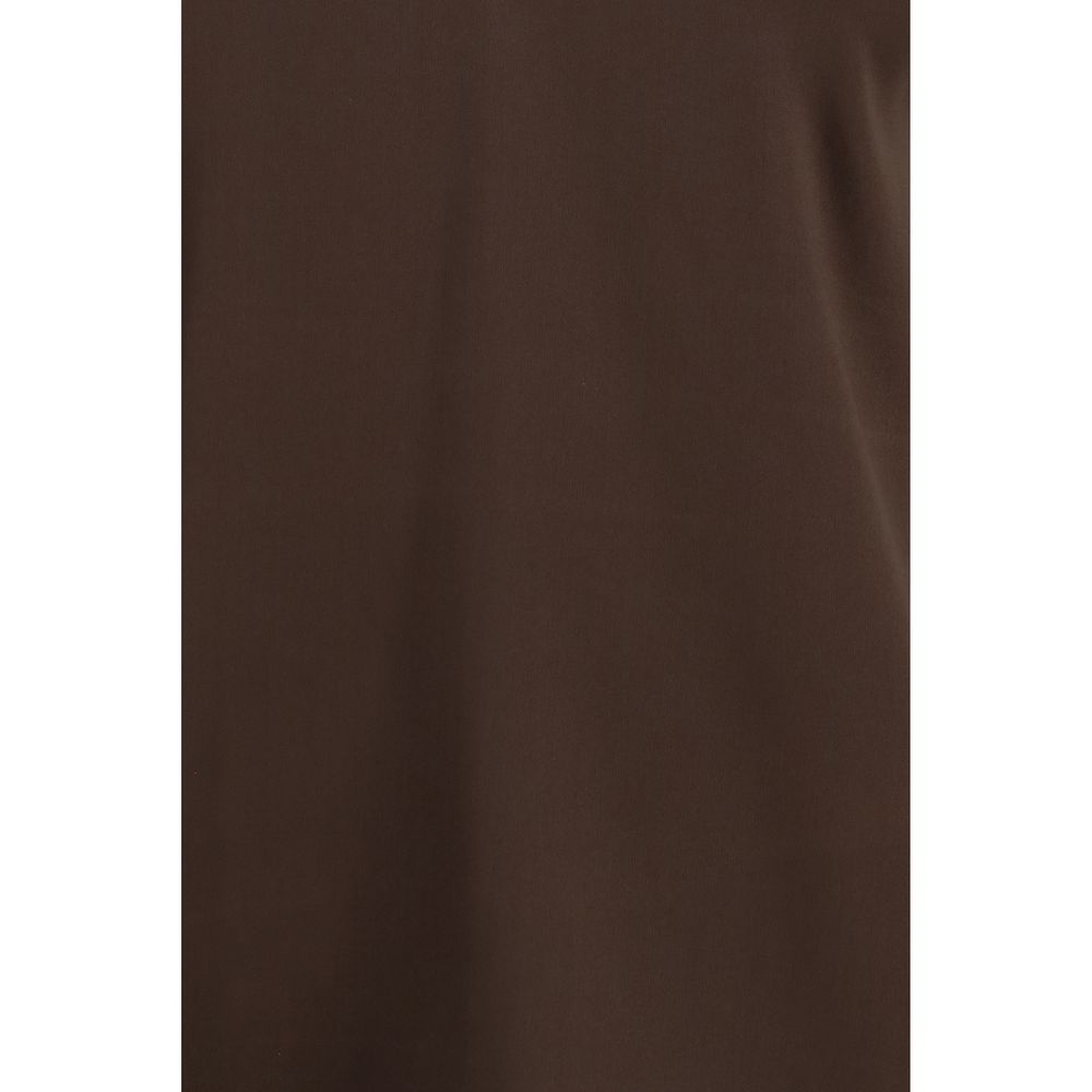 Brunello Cucinelli Brown Silk Sleeveles T-Shirt