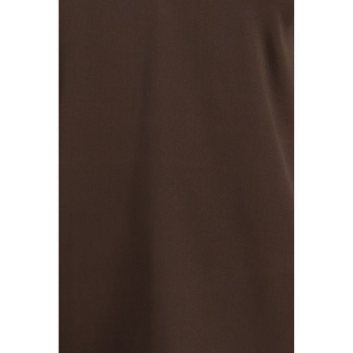 Brunello Cucinelli Brown Silk Sleeveles T-Shirt