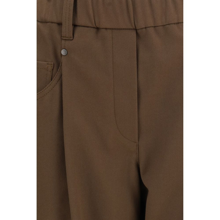 Brunello Cucinelli Brown Cotton Casual Pants