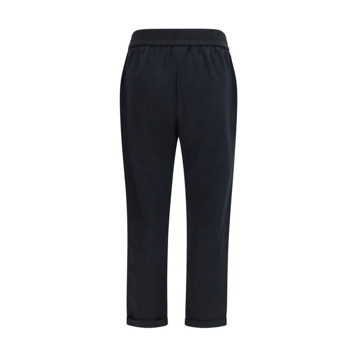 Brunello Cucinelli Black Cotton Athletic Pants