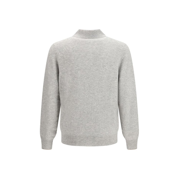 Brunello Cucinelli Gray Cashmere Polo Shirt