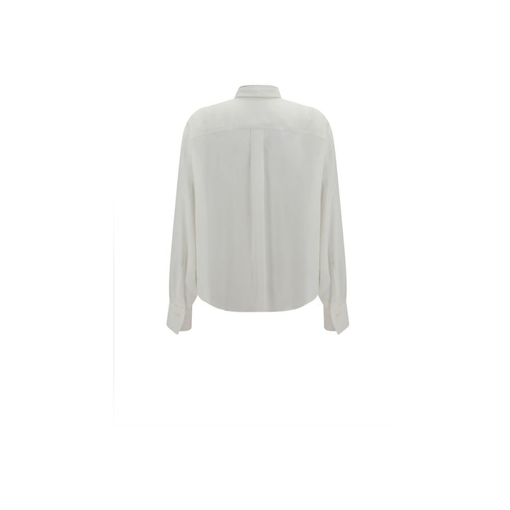 Brunello Cucinelli White Silk Dress Shirt