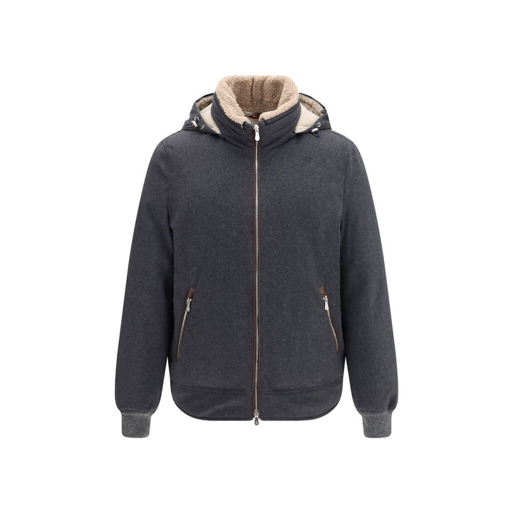 Brunello Cucinelli Gray Wool Oves Aries Shell Jacket