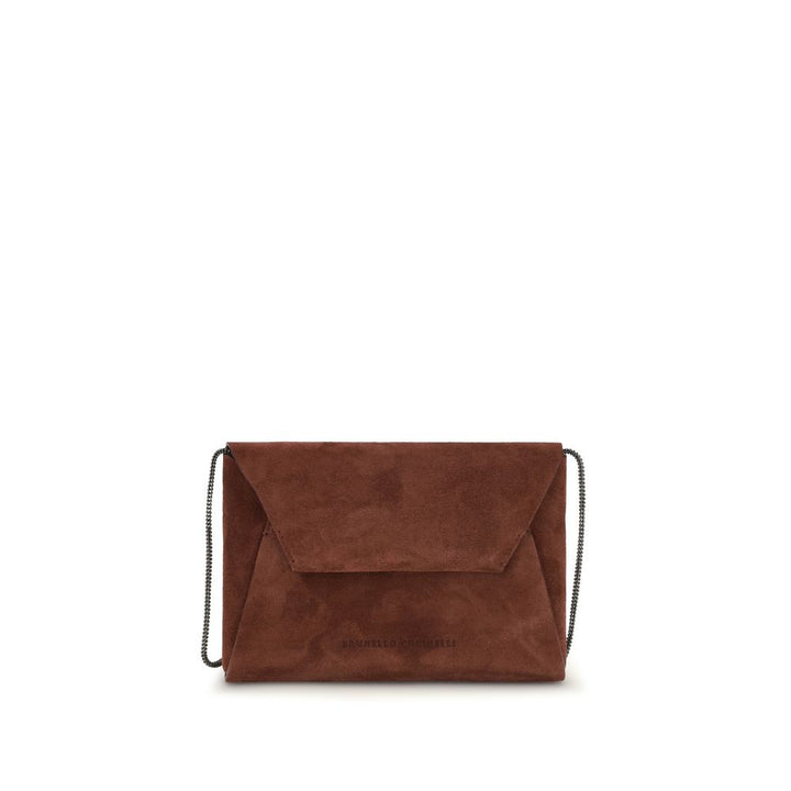 Brunello Cucinelli Bordeaux Calf Leather Bos Taurus Shoulder Bag