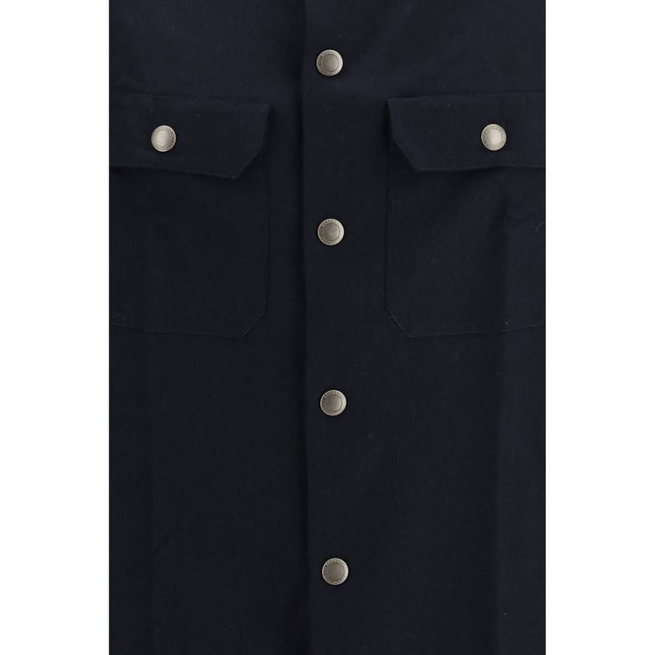 Brunello Cucinelli Blue Wool Oves Aries Shirt