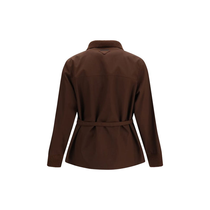 Prada Brown Polyester Full-Length Jacket