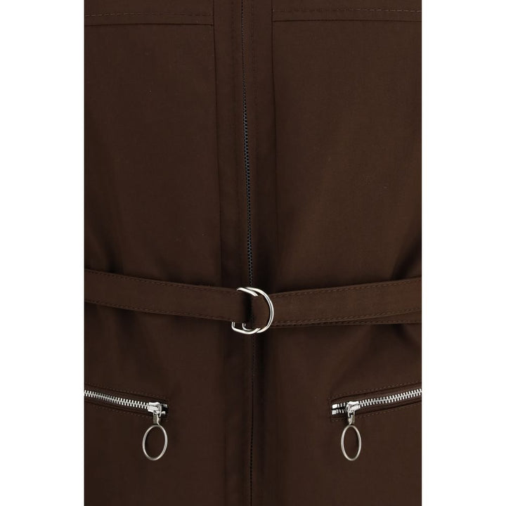 Prada Brown Polyester Full-Length Jacket