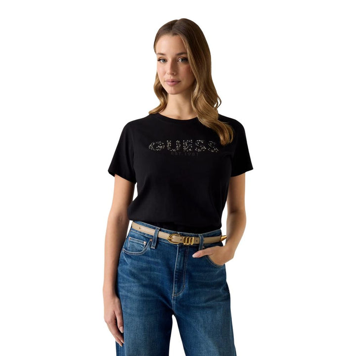Guess Black Cotton T-Shirt