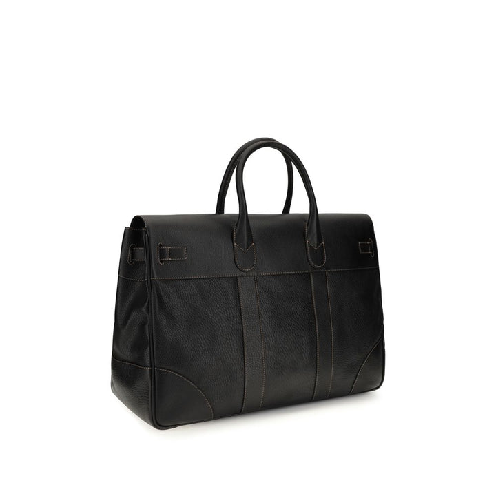 Brunello Cucinelli Black Calf Leather Bos Taurus Luggage And Travel