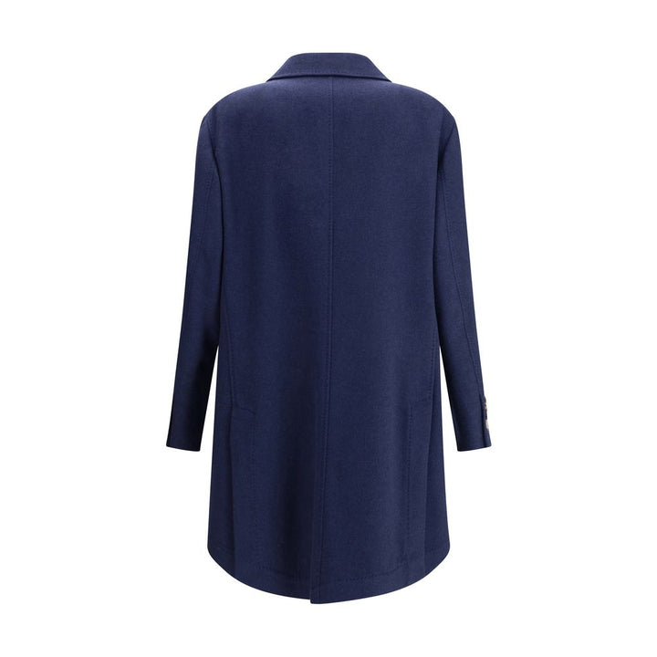Brunello Cucinelli Blue Cashmere Coat