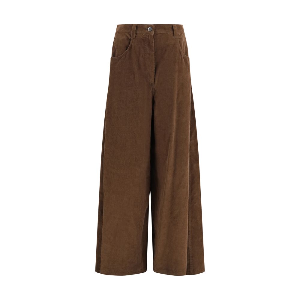Brunello Cucinelli Brown Cotton Casual Pants