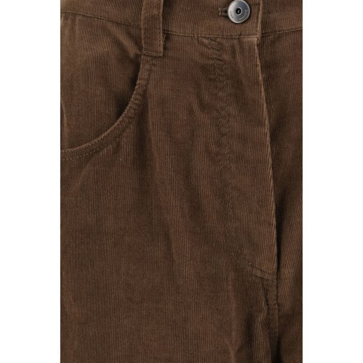 Brunello Cucinelli Brown Cotton Casual Pants