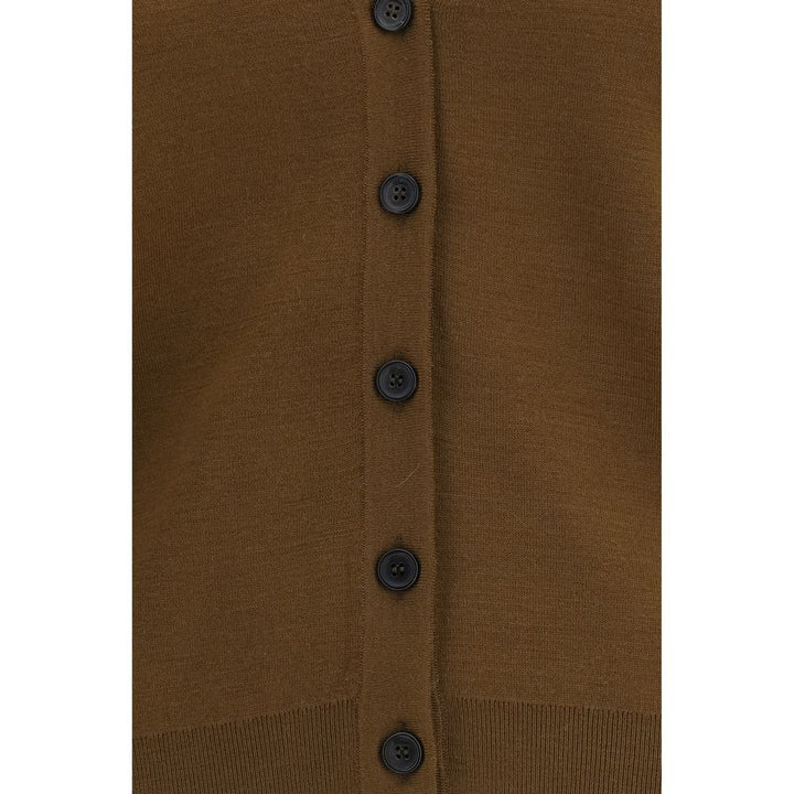 Khaite Brown Wool Oves Aries Cardigan