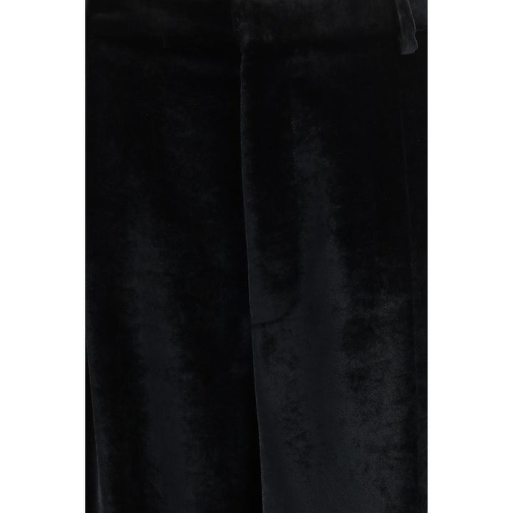 Darkpark Black Viscose Casual Pants