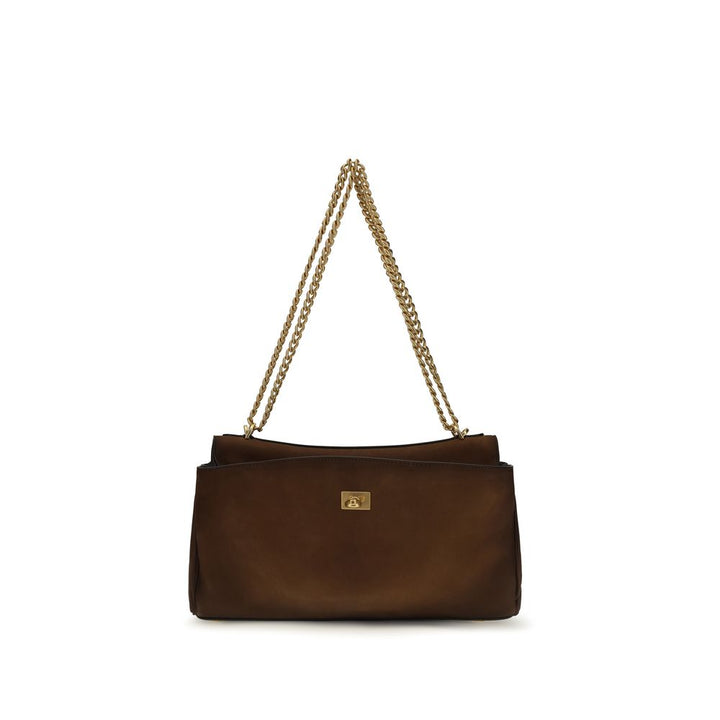 Balenciaga Brown Suede Leather Shoulder Bag