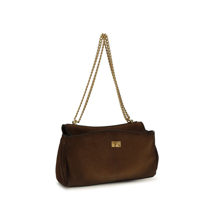 Balenciaga Brown Suede Leather Shoulder Bag