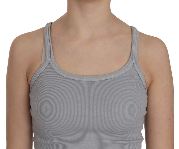 PINK MEMORIES Light Grey Sleeveless Spaghetti Strap Blouse