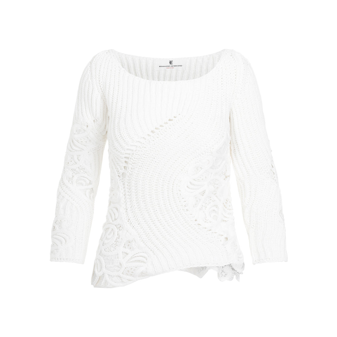 White Cotton Sweater-1