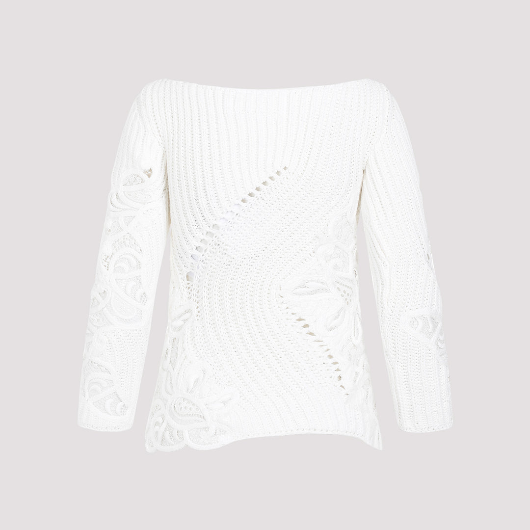 White Cotton Sweater-3