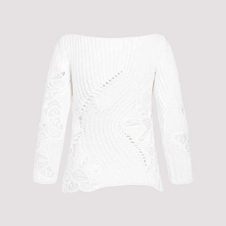 White Cotton Sweater-3