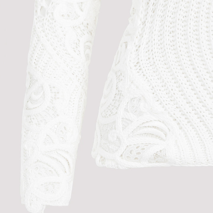 White Cotton Sweater-4