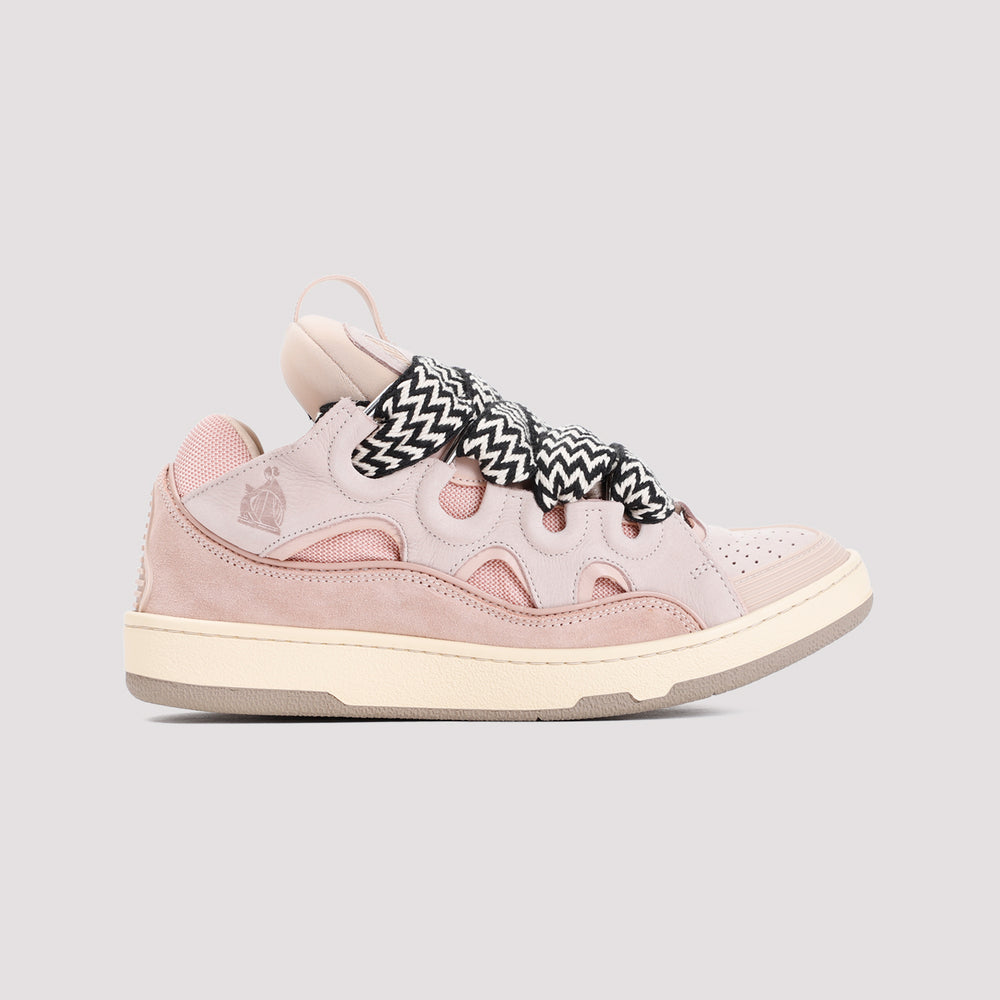 Pink Suede Calf Leather Curb Sneakers-20