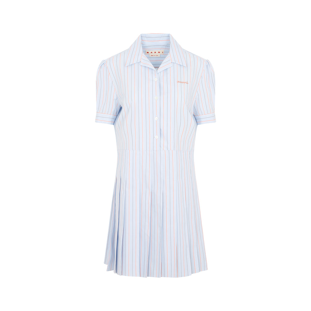 Blue Striped Cotton Dress-1