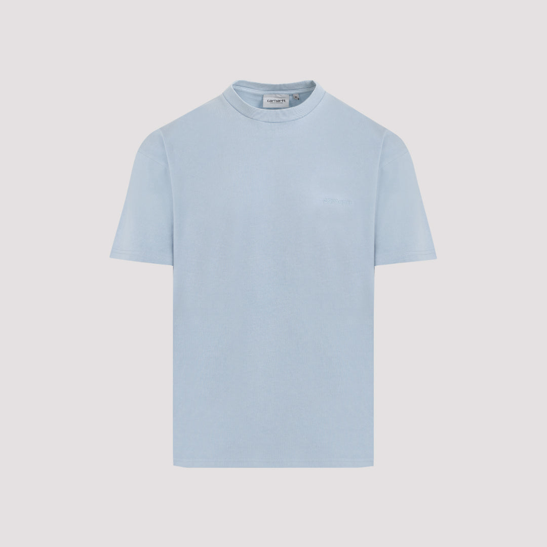 Misty Sky Blue Cotton Duster Script T-Shirt-0