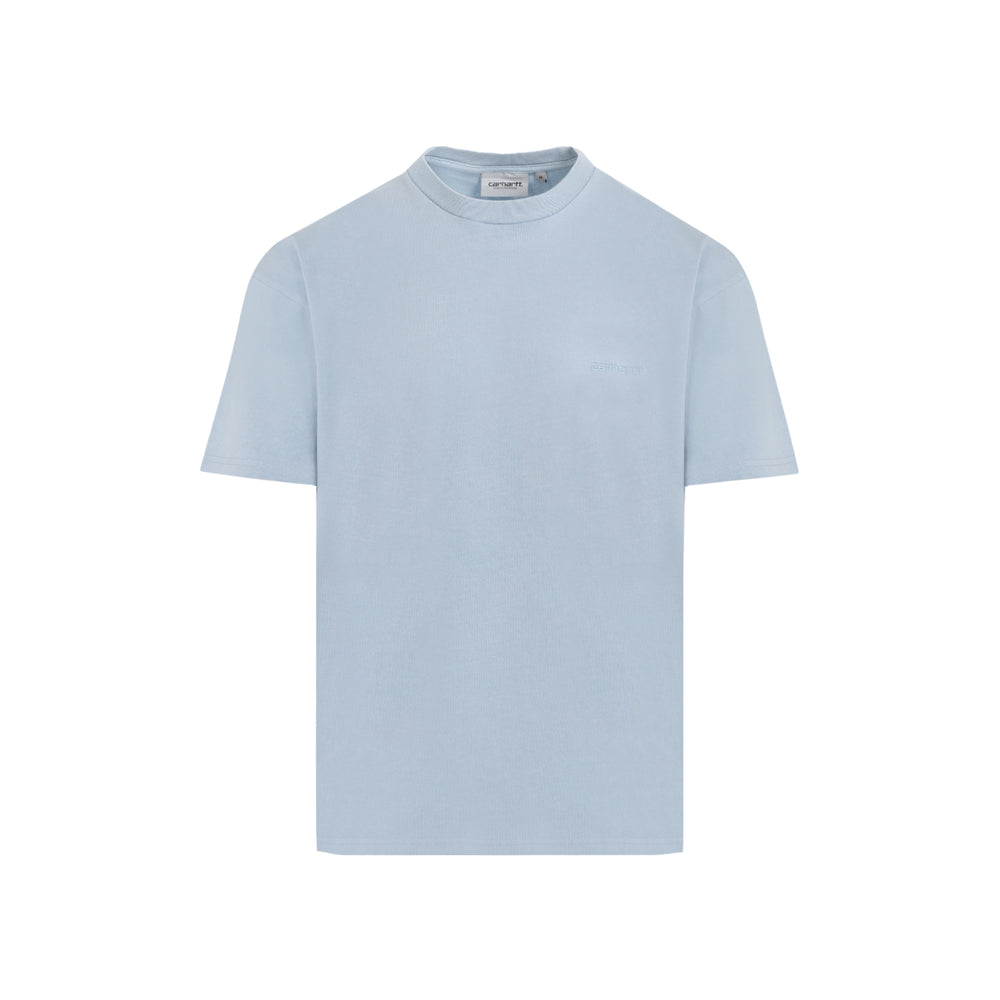 Misty Sky Blue Cotton Duster Script T-Shirt-1