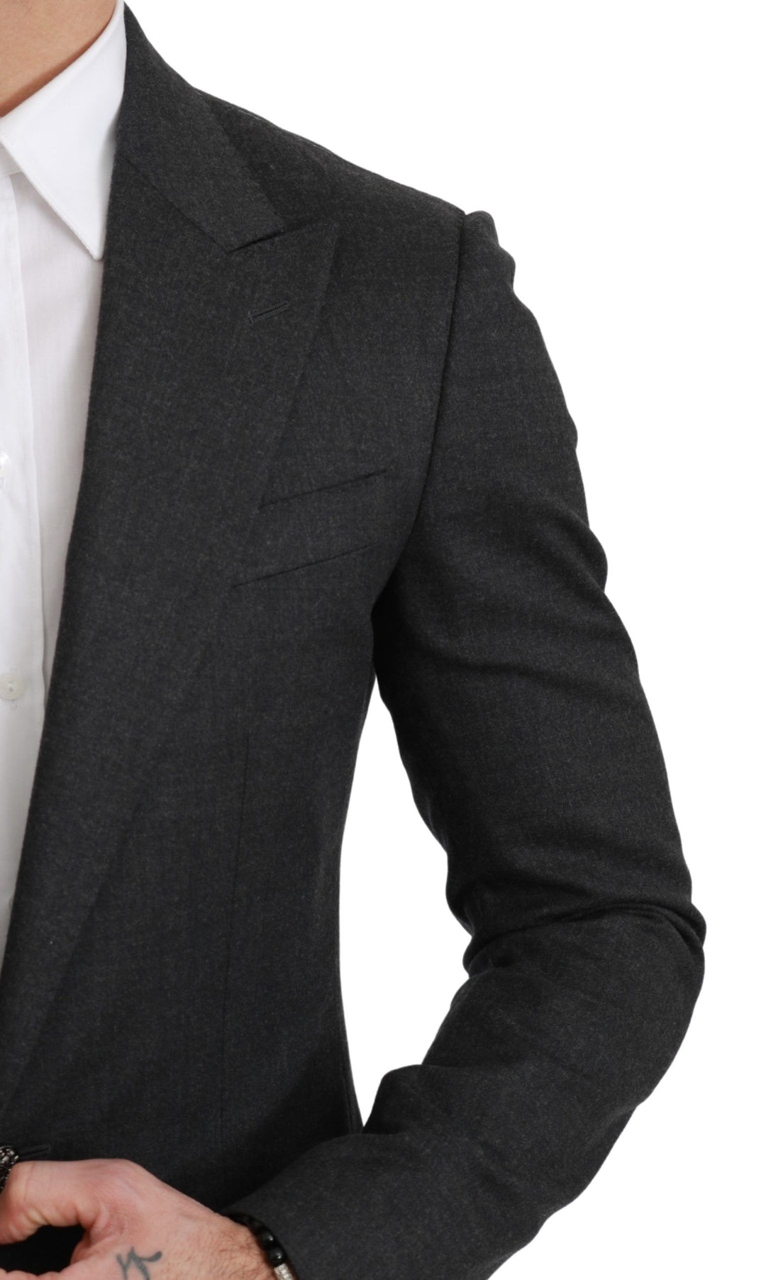 Dolce & Gabbana Gray NAPOLI Slim Fit Jacket Wool Blazer