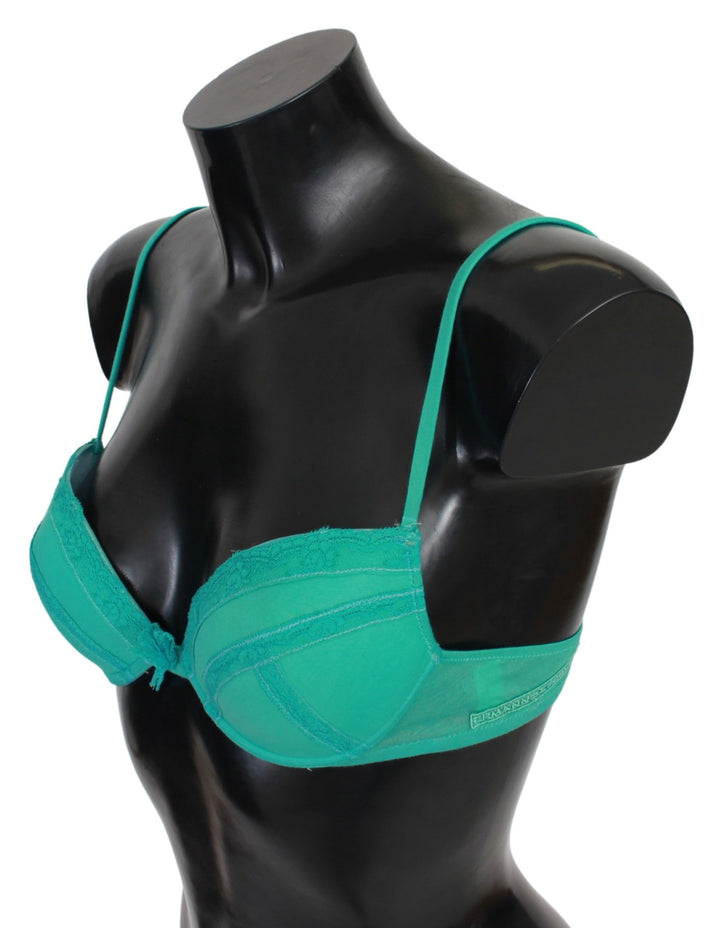 Ermanno Scervino Green Push Up Bra 100% Cotton Underwear