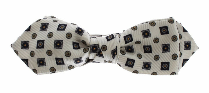 Dolce & Gabbana White Silk Bowtie Leather Men Belt Gift Box