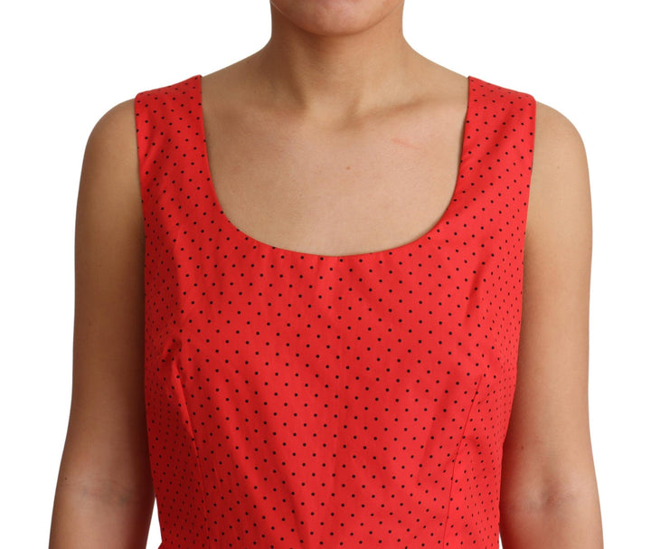 Dolce & Gabbana Red Polka Dotted Cotton A-Line  Dress