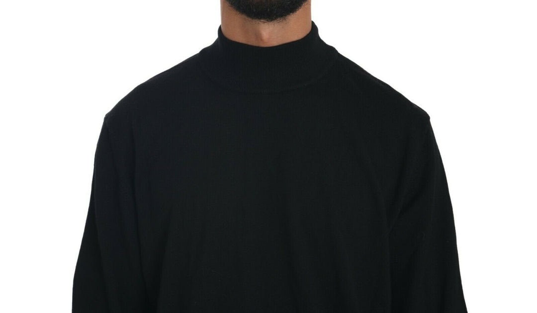 MILA SCHÖN Black Turtle Neck Pullover Top Virgin Wool Sweater