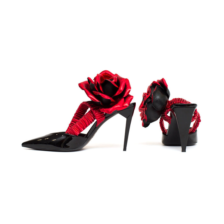 SAINT LAURENT pointed flower pumps-4