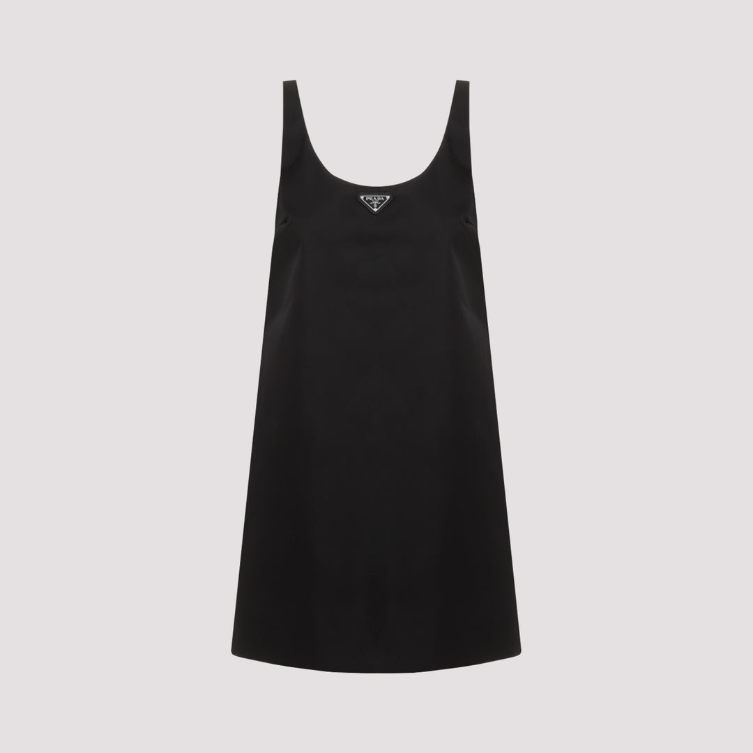 Black Re-nylon Mini Dress-0