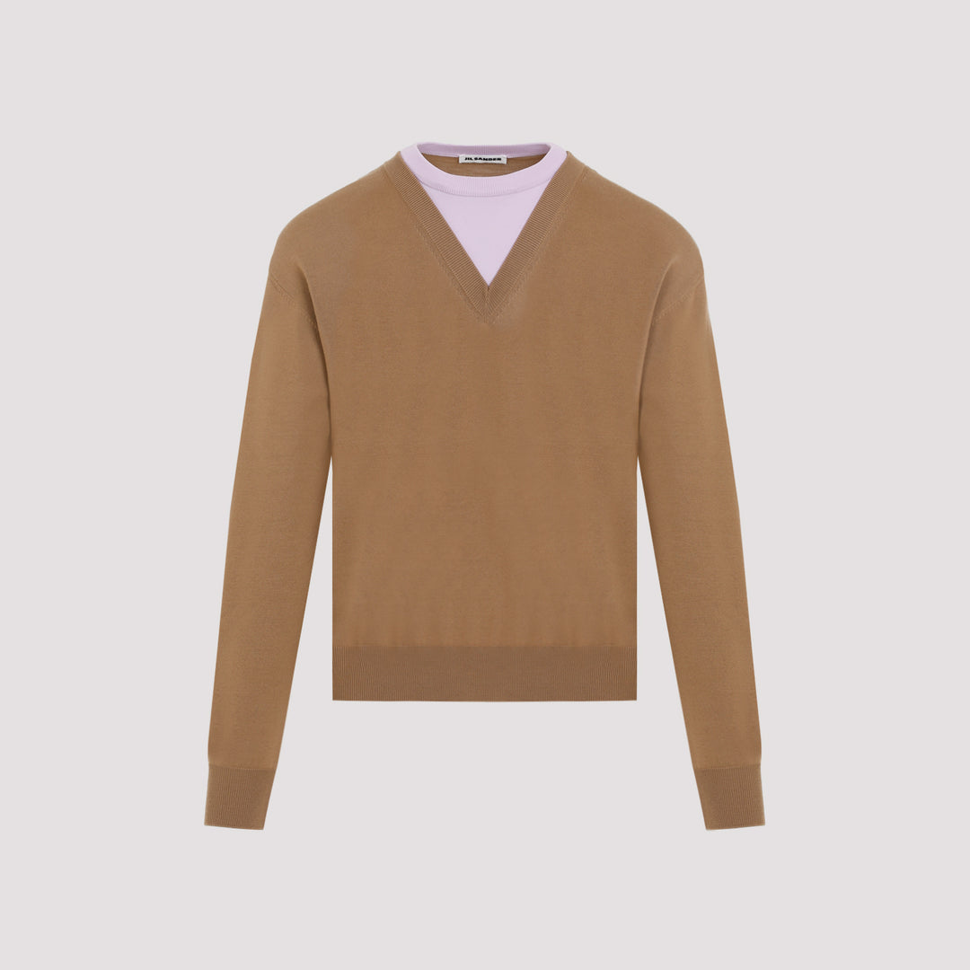Brown Virgin Wool Pullover-0