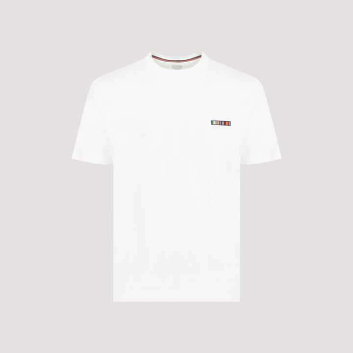Off White Multi Stripe Emb Cotton T-shirt-2