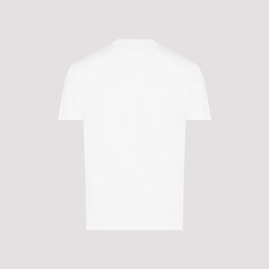 Off White Multi Stripe Emb Cotton T-shirt-3