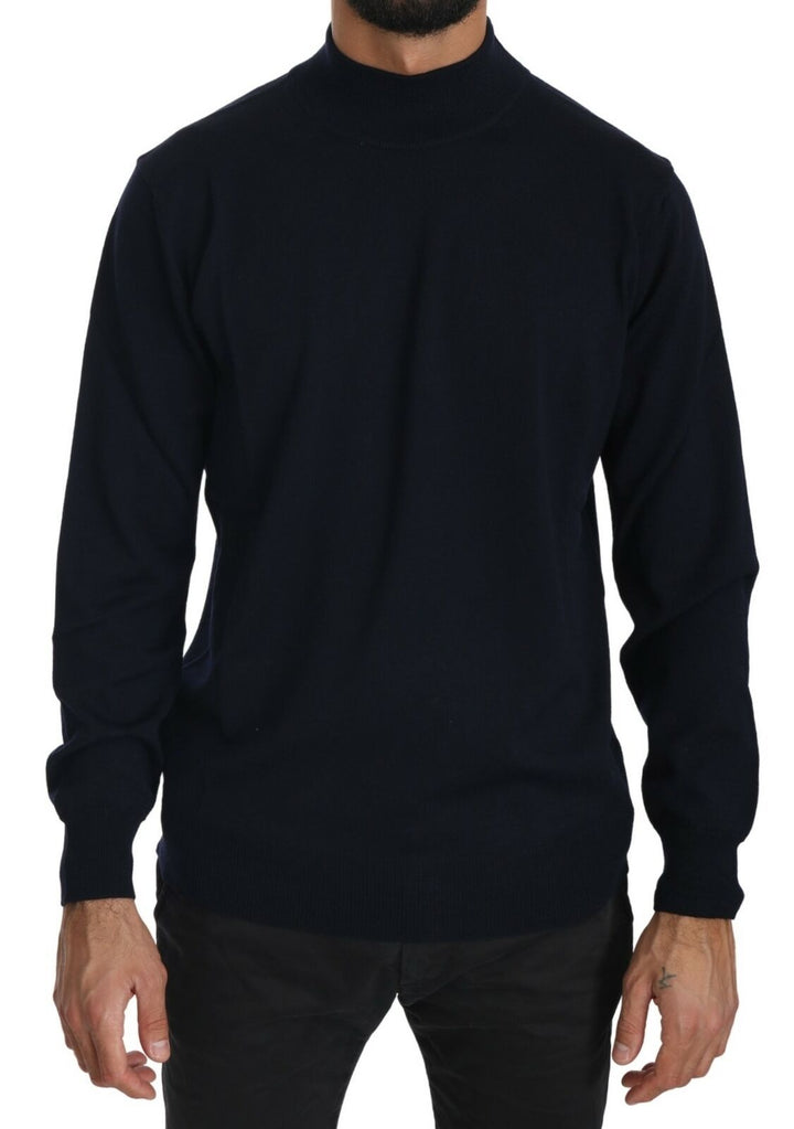 MILA SCHÖN Dark Blue Crewneck Pullover 100% Wool Sweater