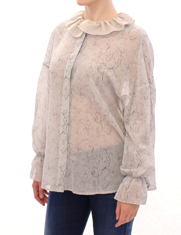 Vika Gazinskaya Blue Cotton Blouse Tunic
