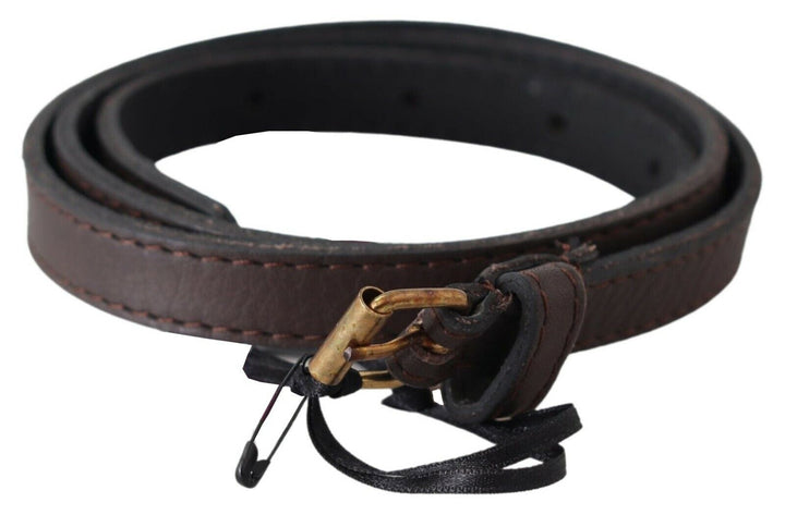 MILA SCHÖN Brown Genuine Leather Skinny Fashion Dark