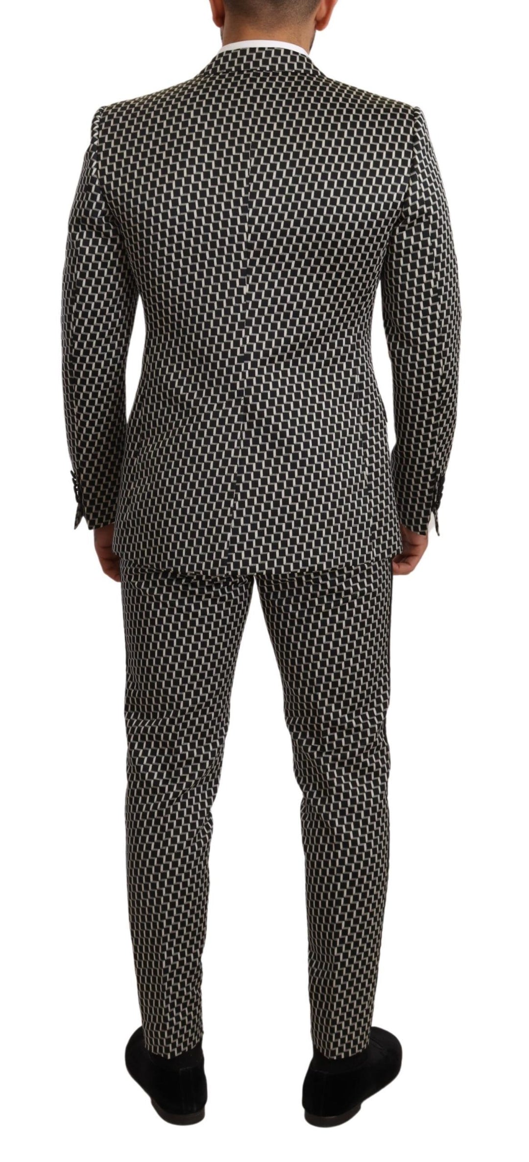 Dolce & Gabbana Dark Gray Check 3 Piece Set MARTINI Suit