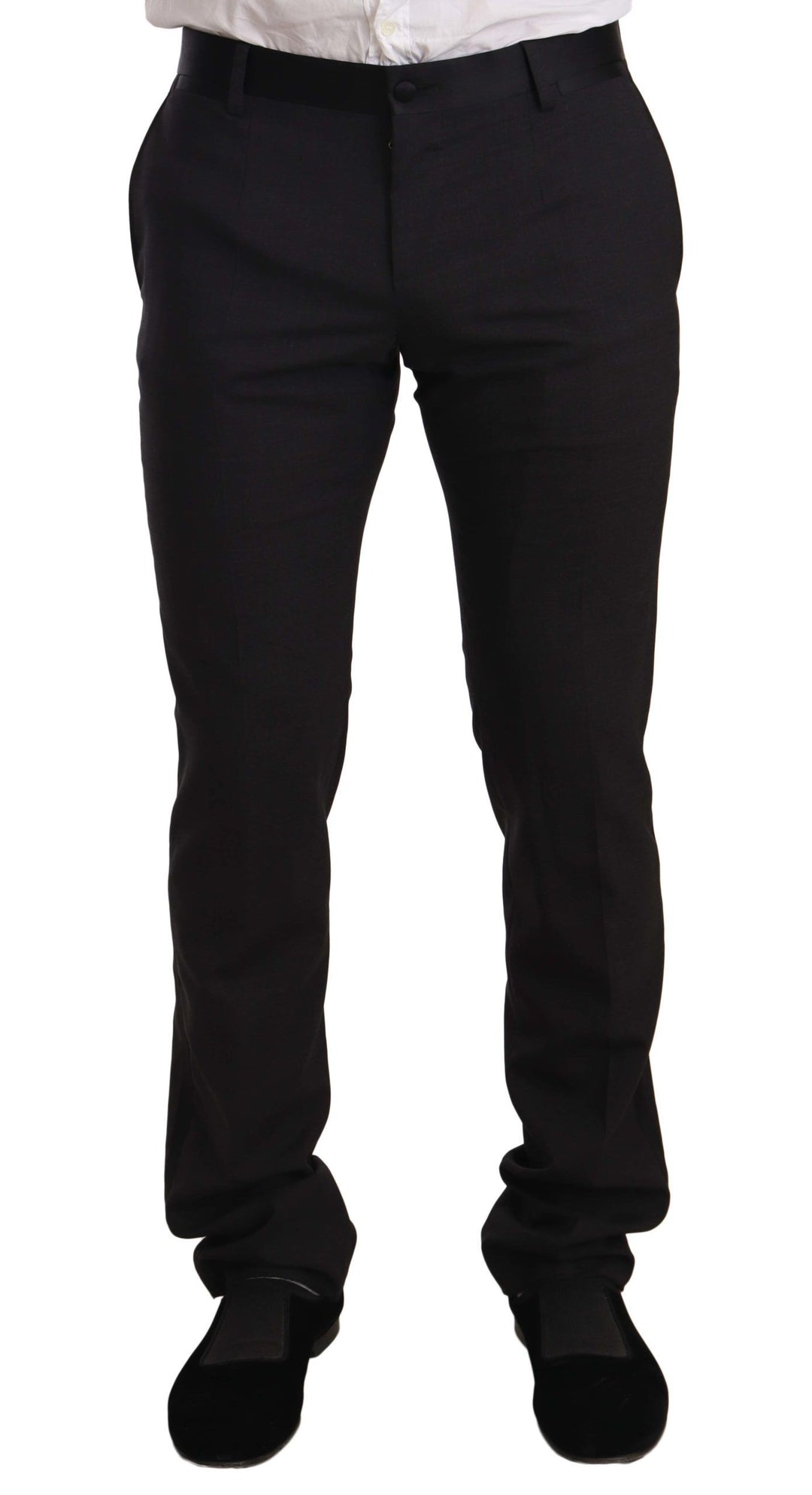 Dolce & Gabbana Blue Velvet Cotton Slim Fit Smoking Suit