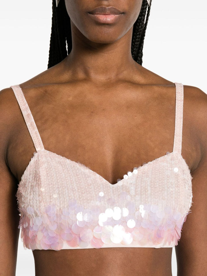 iridescent sequin cropped top-19