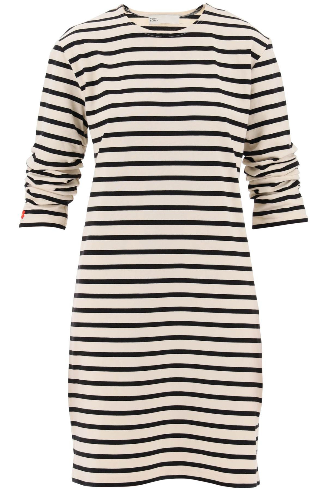 "striped cotton dress with eight-0