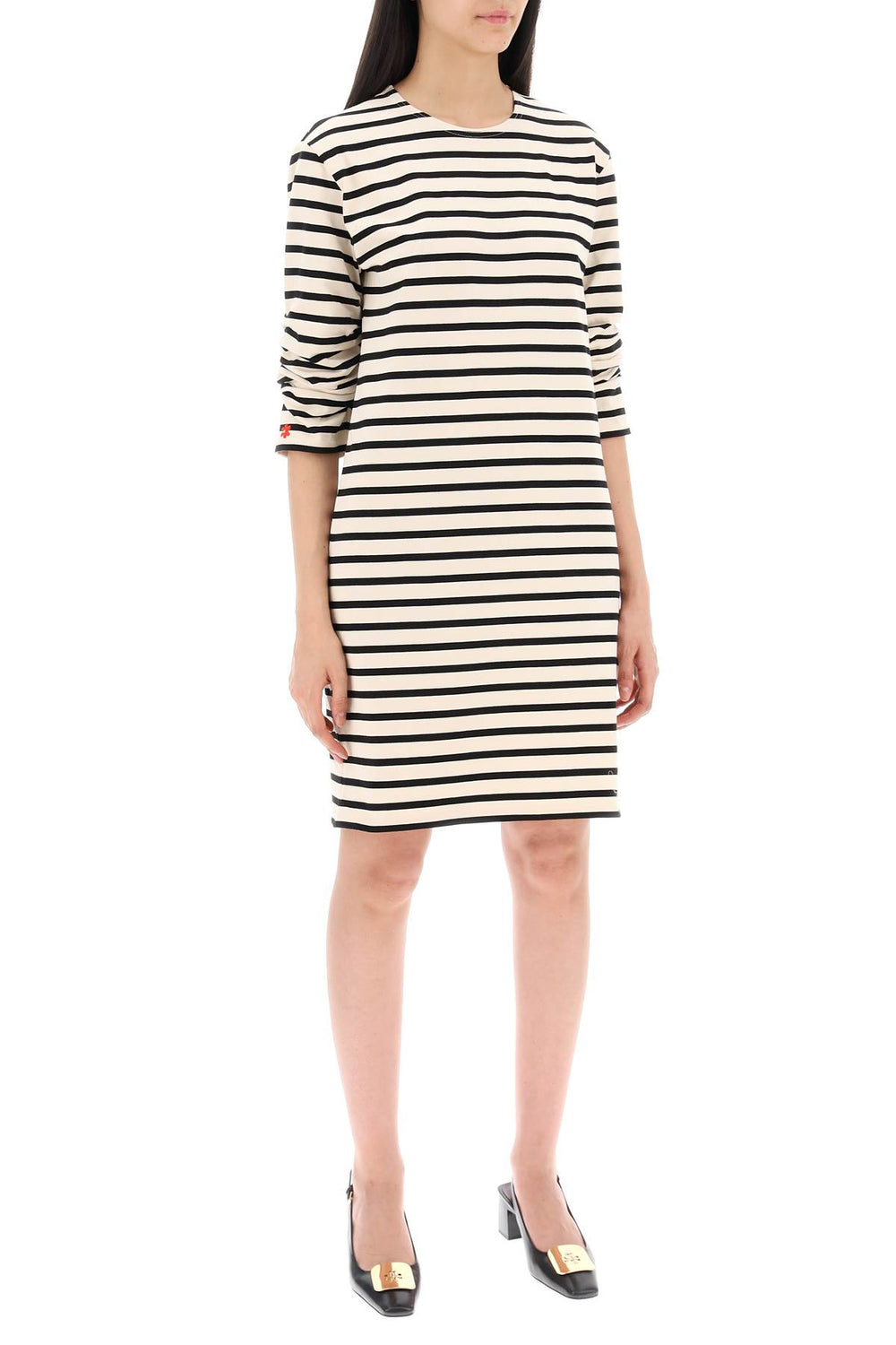"striped cotton dress with eight-1
