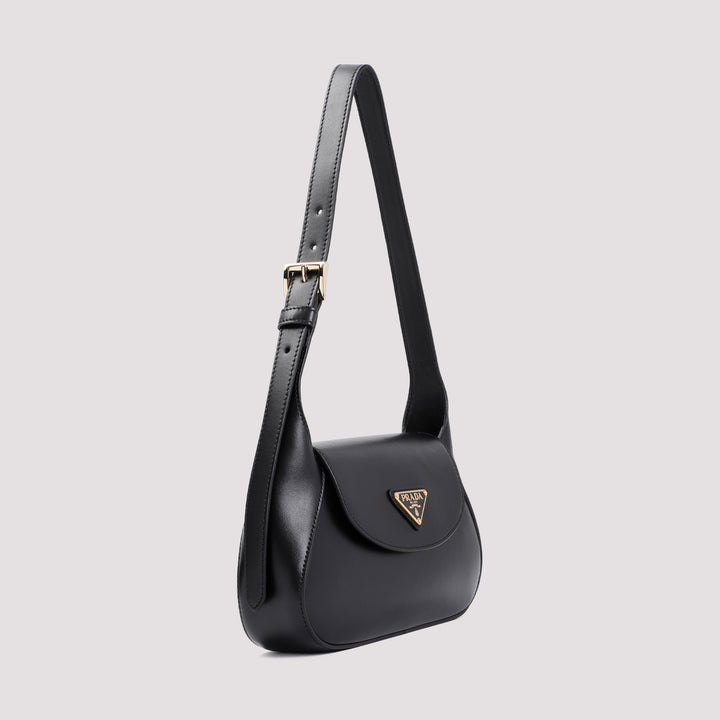 Black Pattina Nappa Calf Leather Shoulder Bag-4